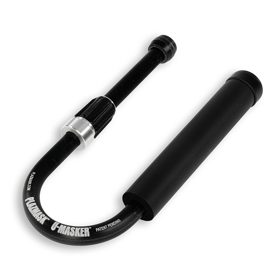 Black 8" U-Masker tool. This device makes it easier to apply PlazMask masking film.